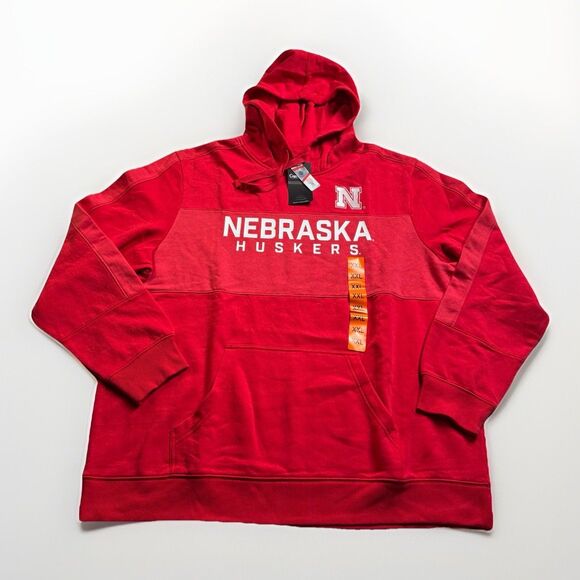 Nebraska Cornhuskers Fleece Hoodie Men’s  XXL Red Logo Spellout Captivating New - Picture 1 of 11
